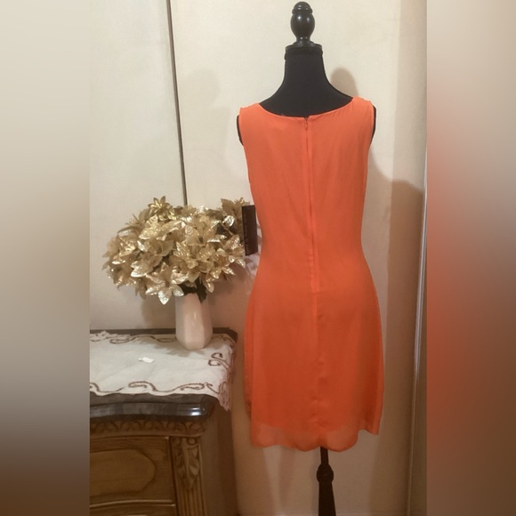Rampage NWT Elegant Orange Sleeveless Dress with Rhinestones - Picture 5 of 7